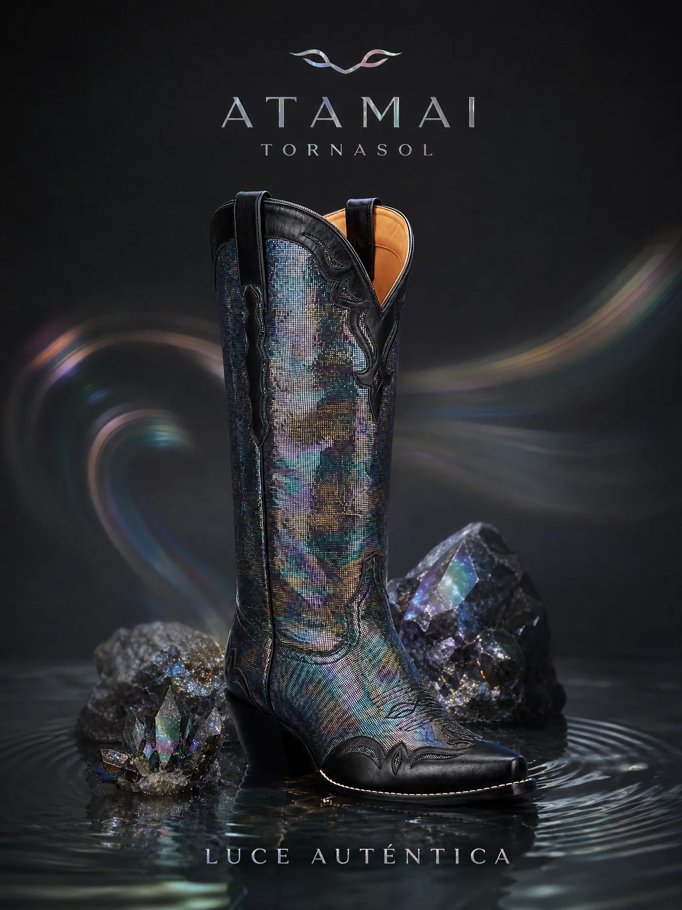 Bota ATAMAI TORNASOL — Zanate, piel tornasol iridiscente