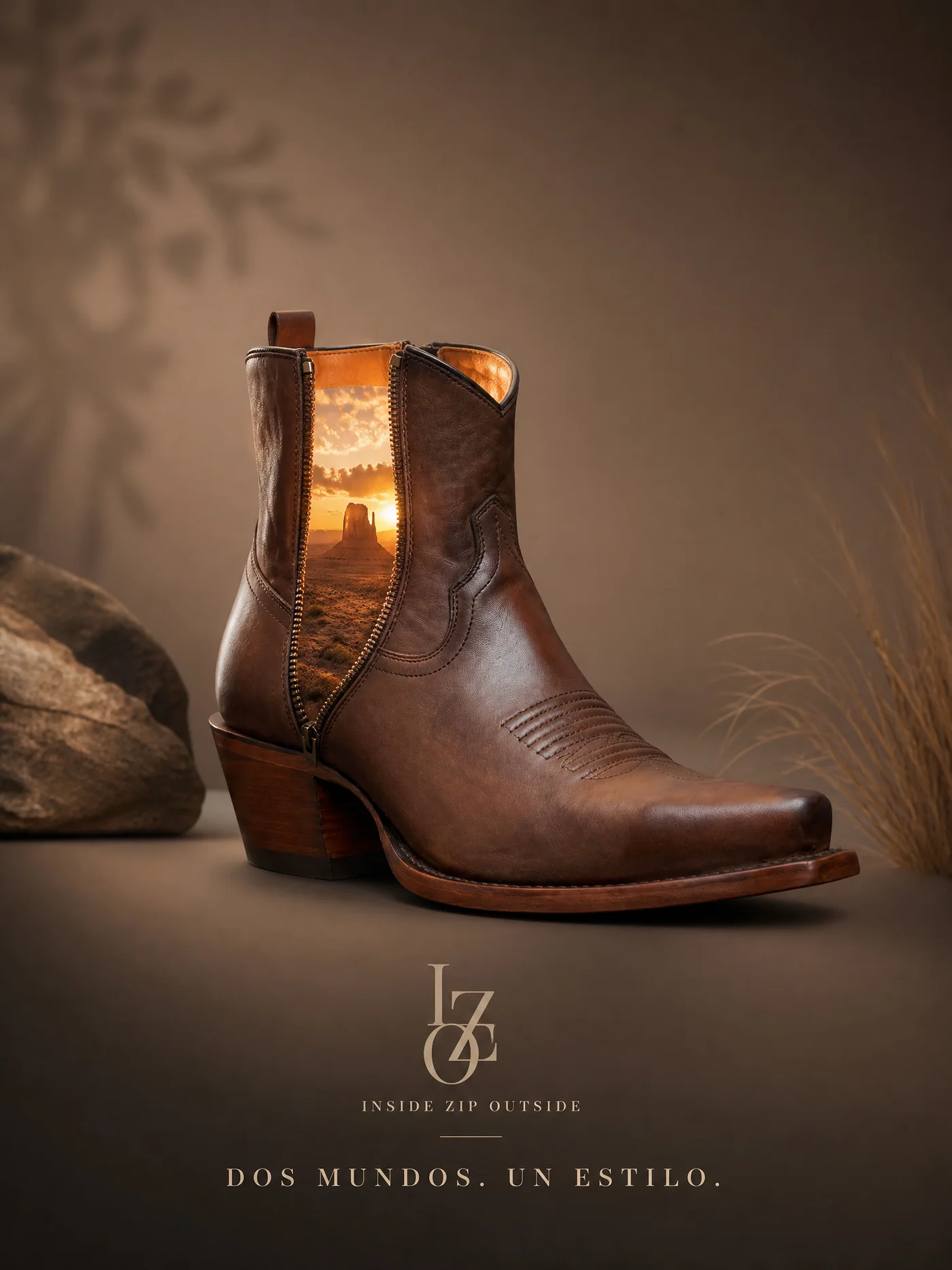Bota INSIDE ZIP OUTSIDE — Zanate, doble cremallera funcional